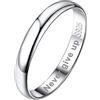 Bandmax Anelli Donna Argento, 3 mm Ferma Anello Fedine, Taglia 12 Fedina Argento 925 Uomo Donna, Semplice Anello Mignolo Donna, Idee Regalo Personalizzabile con Incisione