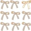 PH PandaHall 10pz Spilla A Fiocco di Cristallo Spilla A Fiocco di Strass Spille A Nodi a Fiocci Scintillanti Spille A Forma di Fiocci Dorato In Lega per Zaino Vestiti Donna