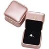 EURDFHY porta anelli Scatola portaoggetti for anelli in pelle PU con trafilatura a filo, bottone a corona, for gioielli, fibbia e borchie wedding(Pink)