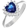 Sakrami Anello Donna Argento 925 con Zircone Blu Cuore e Zirconi Bianchi - Finitura Rodiata Elegante Scatola Incisa Personalizzata - Idea Fidanzamento Anniversario San Valentino (20)