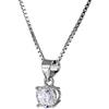 oro18kt COLLANA PUNTO LUCE IN ORO BIANCO 18 KT CON ZIRCONE TAGLIO BRILLANTE - Oro bianco