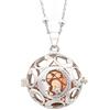 Goldway Chiama angeli collana con ciondolo sonoro regalo gravidanza donna ragazza simbolo Luna Stella in acciaio e lega di bronzo placcato in oro bianco