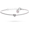 Enrico Coveri Bracciale Donna Tennis Brillanti Pietra Cuore,Braccialetto in Acciaio Silver Gemma di Brillantini