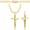 AMAR Amor Luxury Amar Collana in Oro da Uomo/Donna 925/585 - Croce - 45 cm, Argento Sterling