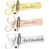 GBTROEY Nome personalizzato Stetoscopio pennella, personalizzato in acciaio inossidabile medico infermiera pin, inciso ID nome tag distintivi identificazione, regalo per donne uomini