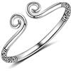 EaUso Bracciale in argento, braccialetto alla moda, braccialetto in argento sterling, braccialetto in argento sterling 925 Mito vintage Monkey King's Hoop Curse Bracciale rigido etnico intagliato Bracciale