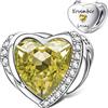 NINGAN Ciondolo con pietra portafortuna per bracciali, ali d'angelo in argento Sterling 925, cuore d'amore con perla inciso, simbolo, felice compleanno, festa della mamma, gioielli regalo per donne