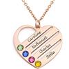 MyNameNecklace MYKA Collana con Nome Inciso con Ciondolo a Cuore Personalizzato con Birthstone - Gioielli Personalizzati Tutti i Tipi di Metallo Regalo per la Mamma Anniversario (Placcato Oro Rosa 18K)