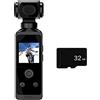 reamhome Telecamera da casco, con schermo LCD HD, girevole a 270°, mini fotocamera sportiva con custodia impermeabile per viaggi, 32 G