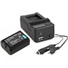 pabuTEL-Bundle Set 3 in 1 per la nuova batteria Sony Alpha 5000 Alpha 6000 (950 mAh) + caricabatterie 4in1 (include USB/Micro-USB e auto con Displaypad
