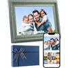 sbaceflay FRAMEO - Cornice per foto digitale WiFi da 10,1, con memoria da 32 GB, touch screen HD 1280 x 800 IPS con app Frameo per condividere foto e video con la mamma, blu notte
