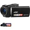 0℃ Outdoor HD 4K Videocamera Video Digitale Video 28MP 24FPS 3.5 Pollici LCD Display Zoom Digitale 100x con Visione Notturna Go & Webcam e Uscita TV, Funzione Time Lapse e Pausa