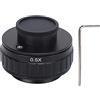 Haofy Adattatore per Microscopio Adattatore per Obiettivo C 0,5X di Alta qualità per Messa a Fuoco di Fotocamera Digitale Microscopio Stereo Trinoculare da 1,50 Pollici Tubo in Lega + Vetro Ottico 1