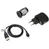 Mobile-Laden Set di ricarica compatibile con Sony Alpha 99M2, Cavo USB, Caricabatterie, Adattatore per auto, 2000mA