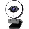 DIGNIFE Webcam, Webcam FHD 60FPS 1080P Webcam Live Streaming con luce anulare, Web Camera USB Messa a fuoco automatica 2 DSP stereo for conferenze,Telecamera Del Computer