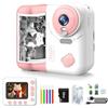 MericTop Fotocamera per bambini, stampa istantanea, regali di compleanno di Natale per ragazze ragazzi 4 5 6 7 8 9 10 12 anni, video HD 1080P e fotocamera istantanea con penne a colori per fai da te
