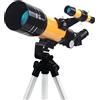 RENYUEH Telescopio astronomico, telescopio zenitale 45°, telescopio astronomico e astronomico, telescopio per bambini per studenti delle scuole con zaino e treppiede (Giallo C)