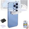 Generico Lente effetto specchio - Cattura riflessi mozzafiato all'istante, Kit clip per riflessione a specchio per fotocamera dello smartphone, Specchio ribaltabile regolabile in vetro (White-1Pc)