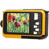 YUEHISY Fotocamera Digitale, Punto da 48 MP 2,7k e Scattare Fotocamera Digitale con Design a Doppio Schermo del Selfie Posteriore Anteriore, a Prova di Acqua da 10 Piedi, per la (YELLOW)