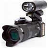 DIGNIFE Videocamera, Zoom ottico 24X Fotocamere digitali professionali for la fotografia Messa a fuoco automatica 33MP Foto 1080P Videocamera HD 3 Kit obiettivo(64G SD Card,With Flashlight)