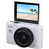 XUMIUZIY Fotocamera Digitale retrò, Videocamera Mirrorless da 75 MP 5K con Zoom Ottico 18x e Messa a Fuoco Automatica Intelligente, per Creatori di Contenuti, Fotografia di Viaggio (WHITE)
