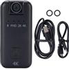 Akozon Portable Sport DV Camera 4K Ultra HD Largo Angolo da 80 Gradi Lente Rotabile per la Registrazione in Bicicletta Esterna