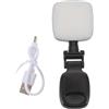 LRXIYODE Luce per Selfie per Telefono Ricaricabile con Clip, Luce di Riempimento per Vlog, Ring Light per Smartphone con Specchio Integrato