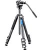 Leofoto LV-324C Treppiede in fibra di carbonio a 4 sezioni con kit testa video fluido BV-10 Manba LV Series Video Head Systems