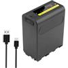 CQJFCYBRA Batteria Di Decodifica NP-F990 NP F970 F980 F960, Compatibile Con Sony, For Videocamera HXR-MC1500C NEX-EA50 HVR-Z7C For Luce Video LED(1 Pcs Battery)