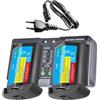 LOKLNEYK Batteria For Fotocamera LP-E4 E4N Da 3300 MAh, Caricabatterie Doppio MH-26, Compatibile Con Canon, For EOS 1D MarkIII, EOS-1DMark IV, EOS1Ds Mark III(2BatteryWithCharger)