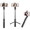 Generic Hanzete - Bastone per selfie Bluetooth multifunzione, wireless, portatile, estensibile, con luce di riempimento, lunghezza massima 104,5 cm, telecomando per riprese video Vlog, foto di gruppo, selfie