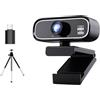 BJdfgE Webcam USB UHD 4K, nuovo modello aggiornato con obiettivo grandangolare da 120° e manuale. Questa periferica for computer è pronta all'uso(Q5-4K 800W 30FPS)