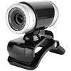 Qiilu Videocamera Web clip-on, webcam Web a 360 gradi USB 12 Megapixel per webcam HD con microfono(Nero + argento) adatto per webcam 360 degree rotating