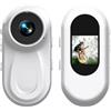 TKMARS Videocamera sportiva miniaturizzata, videocamera tascabile HD 1080P, angolo largo 120° e apertura F2.0, registratore portatile per esterno, registrazione in loop, crittografia automatica, design a