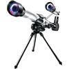 Suammiitstrieadea Telescopio con apertura da 60 mm con treppiede per bambini, accessorio durevole, argento, 47,5 x 32,5 cm