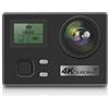 DIGNIFE Action Camera, Nuova fotocamera d'azione impermeabile 4K, fotocamera da esterno macchina fotografica subacquea subacquea fotocamera azione, registratore bici 2.0 pollici HD Touch screen