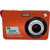 JOJIDE Vlog Camera, Mini fotocamera digitale for la fotografia Registratore fotografico compatto vintage 2.7 Schermo TFT Videocamera portatile DV Selfie Videocamera retrò da 18 MP(No SD Card,Oranje)