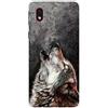 MUTOUREN Cover per Samsung Galaxy A01 Core Custodia in Silicone TPU Trasparenti Ultra Sottile Antigraffio Antiurto Protettivo Case con Pellicola Proteggi Schermo, Lupo 01
