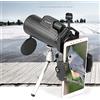 TELESCOPE Telescopio Monoculare 8X42 Con Supporto Per Telefono Cellulare Monocolo HD Con Treppiede Adattatore Mobile Antiurto Impermeabile Prisma BAK4 - Per Campeggio/Paesaggi Naturali/Viaggi
