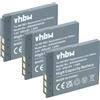 vhbw 3x batteria compatibile con Sony Cybershot DSC-T900, DSC-TX1, DSC-T77, DSC-T90 fotocamera (500mAh, 3,6V, Li-Ion)