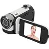 Asixxsix Fotocamera Digitale, Zoom 16X 1080P Videocamera per da 16 MP con Selfie, Anti-vibrazioni, Filigrana Temporale, Videocamera con Schermo Ruotabile da 2,4 Pollici (WHITE)