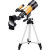 YangRy Astronomical Telescope with 3 eyepieces, Astronomical Telescope Refractor Gift for Beginners, Telescope for Adults, 70 mm Aperture with Tripod YangRy