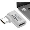 Generico Adattatore USB C - Connettore ad angolo retto da 140 W 40 Gbps, prolunga da 90 gradi in ABS bianco, convertitore video 8K 60 Hz maschio a femmina | PD Ricarica rapida di tipo C per tablet Smart Phone