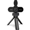 TOYAYAYO Webcam HD 1080P con microfono, cancellazione del rumore, copertura della privacy, obiettivo grandangolare, correzione automatica della luce, webcam USB Plug & Play per laptop, desktop, PC