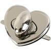 ZHOUXYFDC Serrature Per Borse 20 pezzi Meetee Fibbia a girella in lega a forma di cuore for borse, Fibbie a giro in metallo, Fibbie di chiusura a forma di cuore for borse fai da te(Silver2,4pcs)