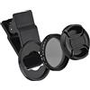 Andoer 37MM Professional Clip-on Phone Filter Lens ND2-400 Adjustable Neutral Density Filter with Phone Clip Lens Protector for Smartphone Photography