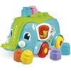 Clementoni Soft Clemmy - Baby Elephant Carrettino con Mattoncini Morbidi, Gioco Educativo Bambini 10-36 Mesi, Trainabile e Base per Costruzioni, Stimola Manualità e creatività, Made in Italy, 17697