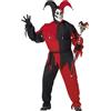 California Costumes 01613 - Carnevale da Jolly Demoniaco Giullare Medievale Per Uomo, Nero Rosso Taglia Grossa 4XL-5XL EU