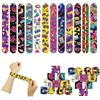 POPOYU 24 braccialetti Audio retrò Slap, braccialetti a scatto per regali di riempimento, bomboniere di compleanno per ragazze, braccialetti rosa acceso per ragazze, regali di compleanno per ragazze