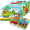 EDATOFLY 6 Pezzi Puzzle Bambini 3 Anni, Puzzle Legno Puzzle Legno Bambini 2 Anni Educativo Giocattoli Regalo di Compleanno per Ragazzi e Ragazze (Traffico)
